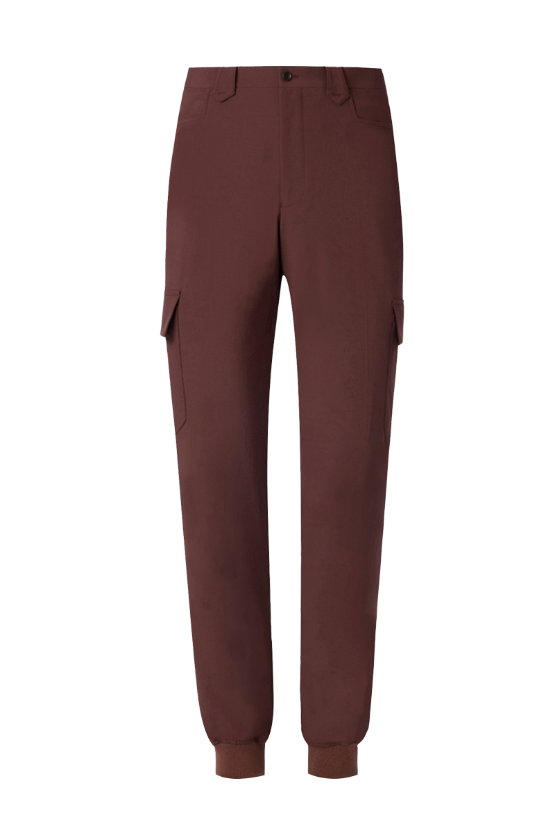 THEODORE Red Check Nylon Trousers, view 1 of 4