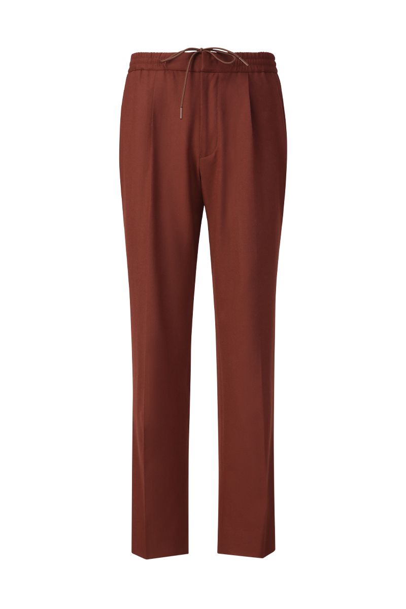 THEODORE Burgundy Wool Trousers, view 1 of 5