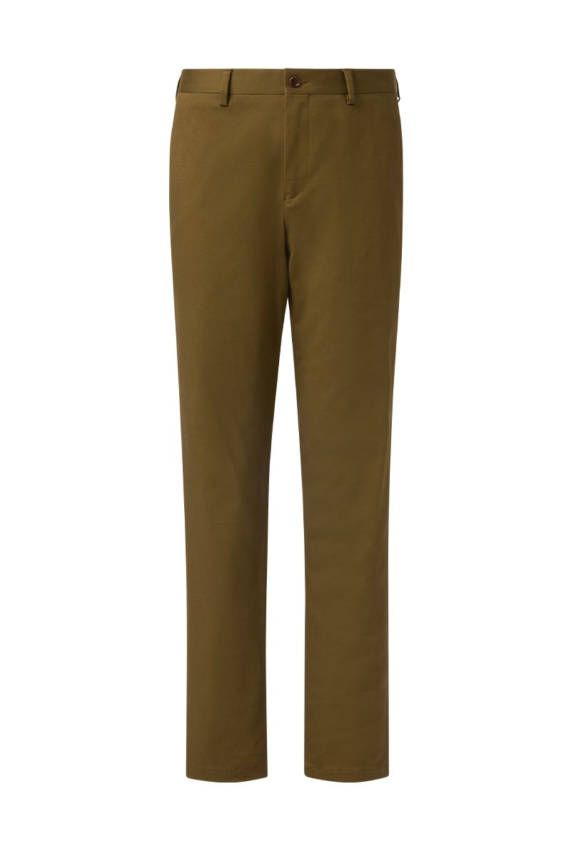 THEODORE Coffee Cotton Trousers, view 1 of 3