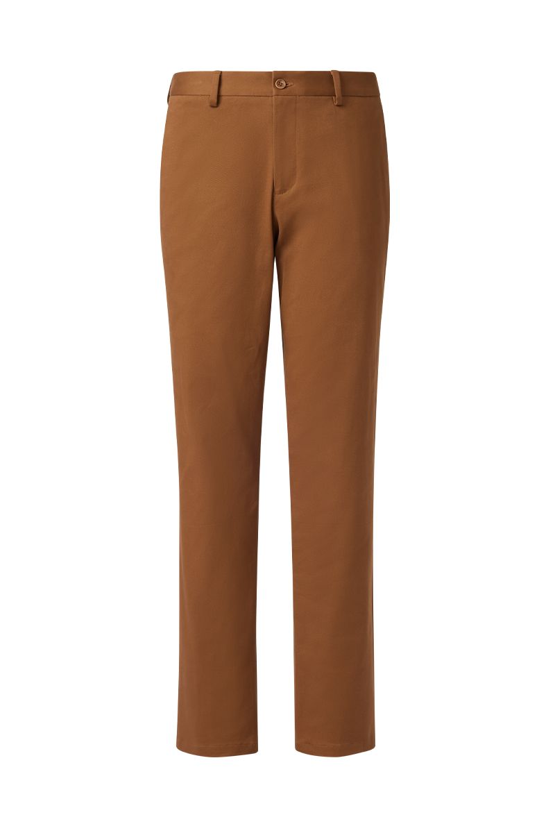 THEODORE Camel Cotton Trousers, view 1 of 3