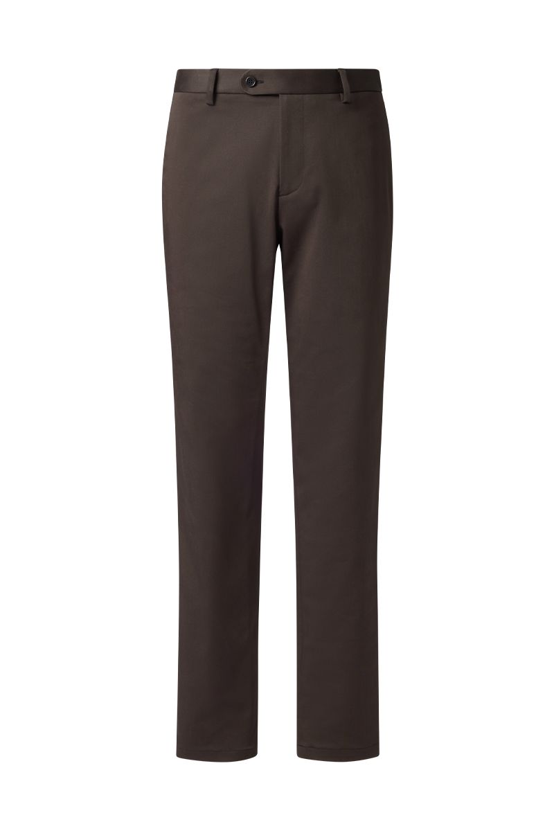 THEODORE Coffee Polyester Trousers, view 1 of 3