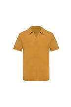 THEODORE The Estoril Yellow Cotton Open-Collar Polo, view 2 of 6