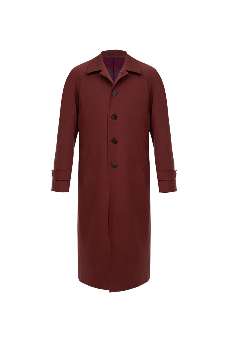 THEODORE Red Wool Overcoat, view 1 of 8