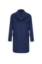 THEODORE Blue Wool Overcoat, view 1 of 3