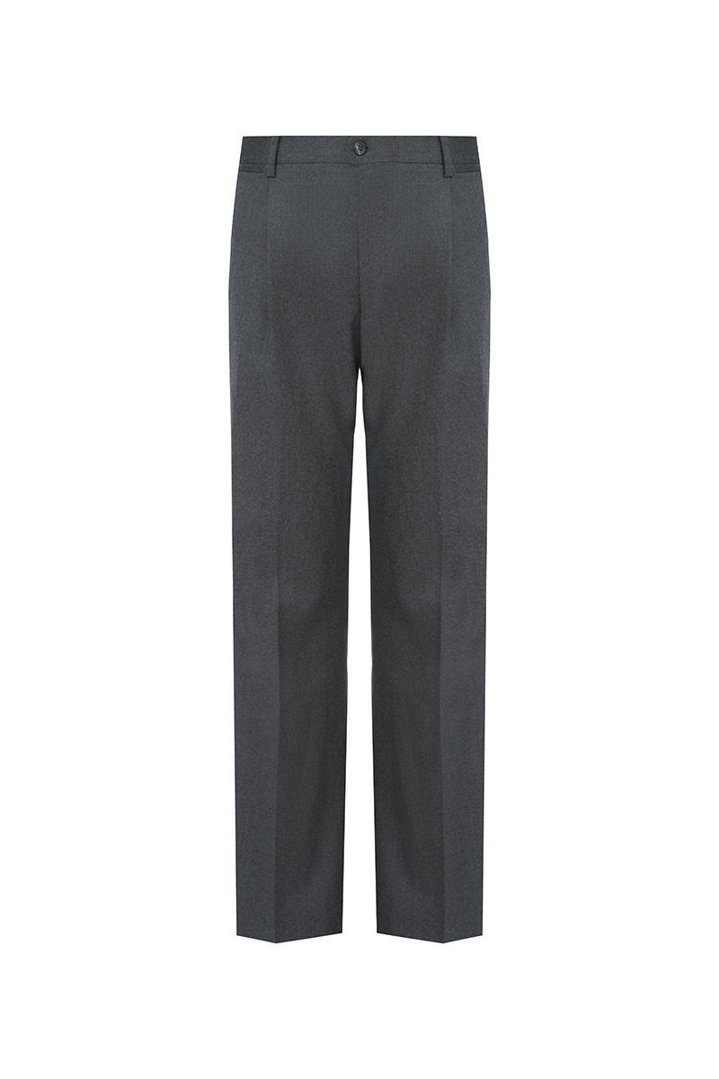 THEODORE Grey Single-Pleat Wool Trousers, view 2 of 8