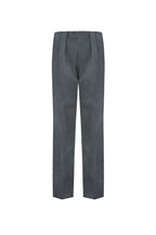 THEODORE Grey Box-Pleat Cotton Trousers, view 2 of 7