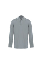THEODORE The Alassio Grey Piqué Cotton-Blend Long-Sleeve Polo, view 2 of 6