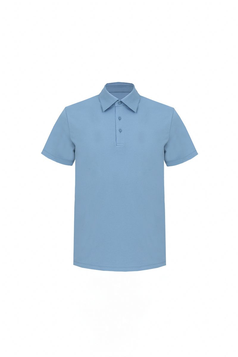 THEODORE The Hvar Blue Cotton-Blend Spread-Collar Polo, view 2 of 6