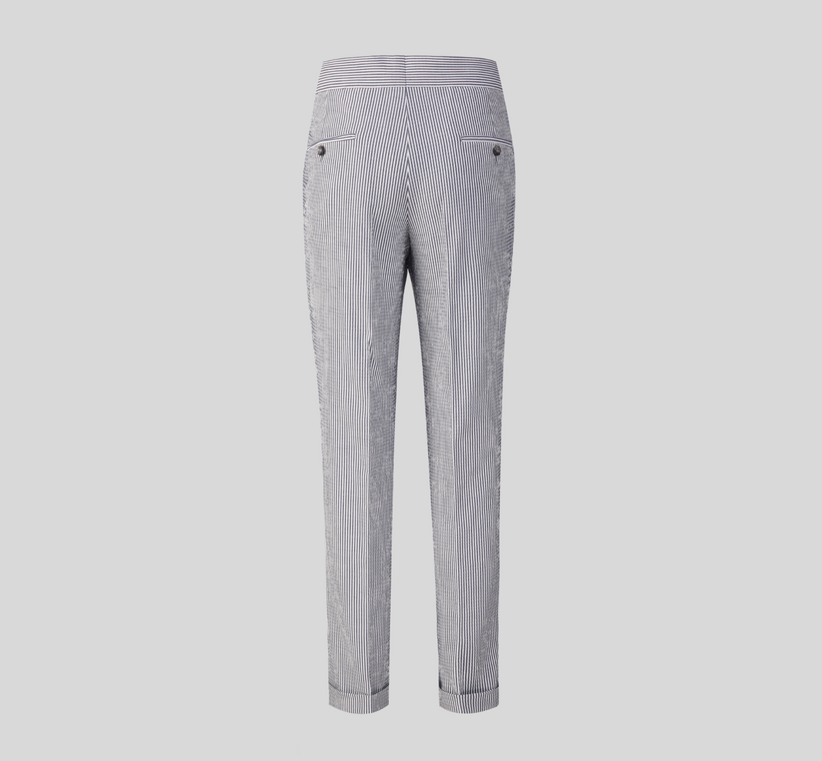THEODORE Blue Striped Polyester Trousers, view 3 of 4
