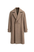 THEODORE Coffee Striped Wool Overcoat, view 1 of 7