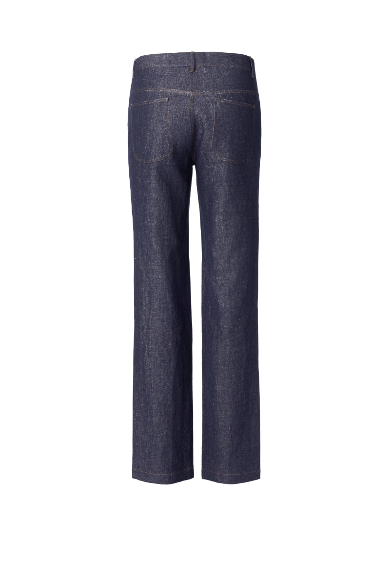 THEODORE Blue Hemp Trousers, view 2 of 2