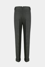 THEODORE Olive Herringbone Wool Trousers, view 2 of 6