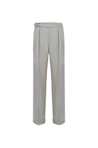 THEODORE Taupe Box-Pleat Wool Trousers, view 2 of 9