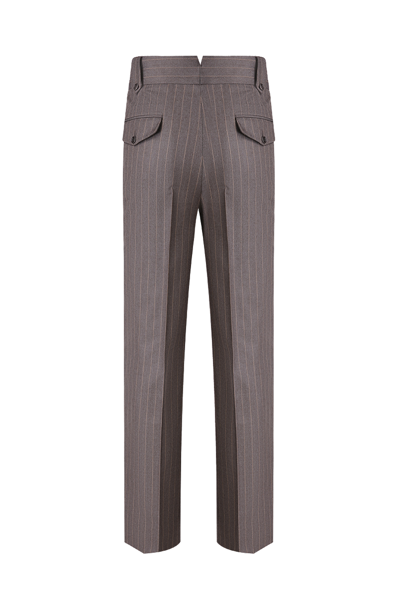 THEODORE Grey Striped Wool Trousers, view 2 of 6