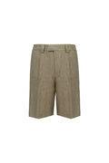THEODORE Brown Linen Shorts, view 1 of 2