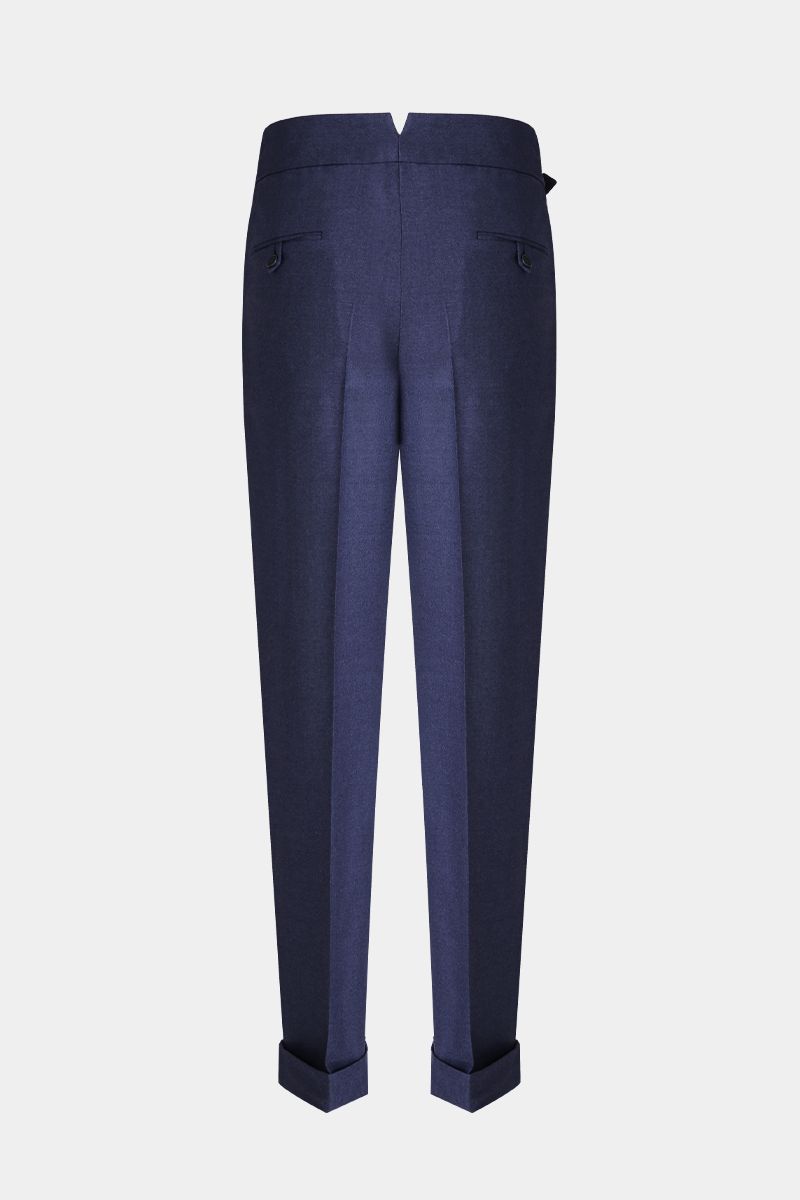 THEODORE Blue Wool Trousers, view 2 of 5
