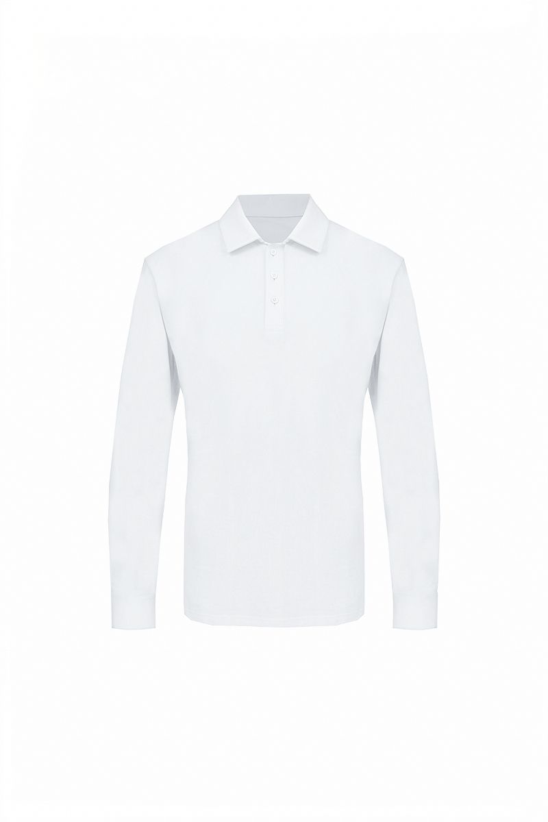 THEODORE The Nerja White Cotton-Blend Long-Sleeve Polo, view 2 of 7