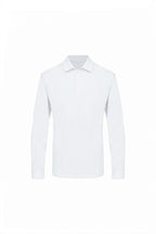 THEODORE The Nerja White Cotton-Blend Long-Sleeve Polo, view 2 of 7
