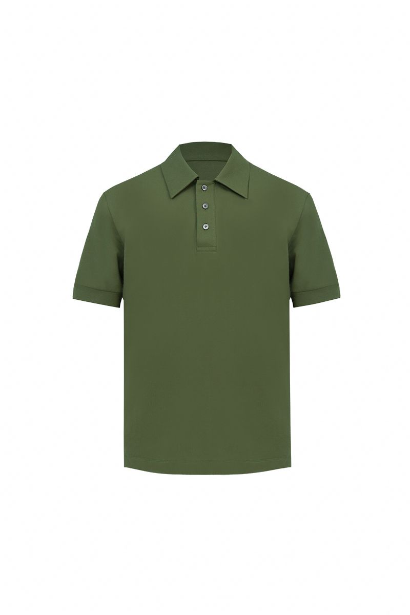 THEODORE The Sotogrande Olive Cotton-Blend Polo, view 2 of 7