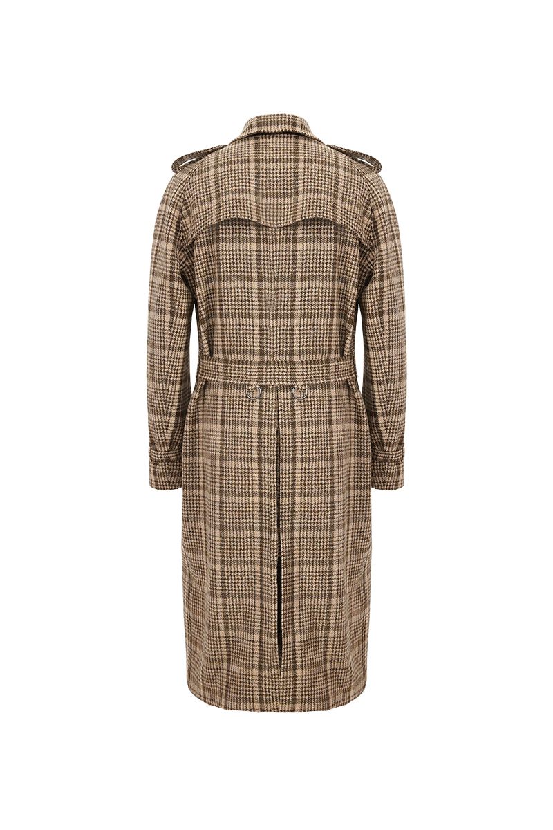 THEODORE Coffee Check Wool Trench Coat, view 2 of 5