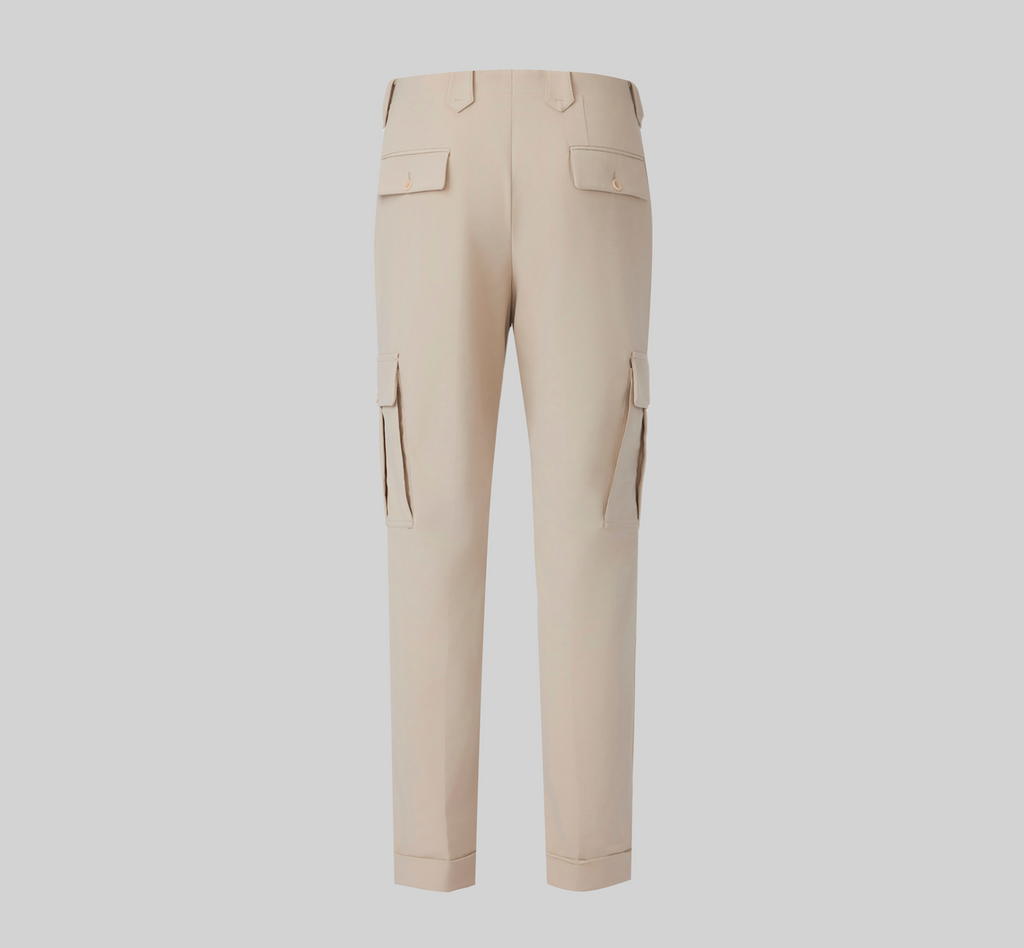THEODORE Cream Nylon Trousers, view 3 of 5