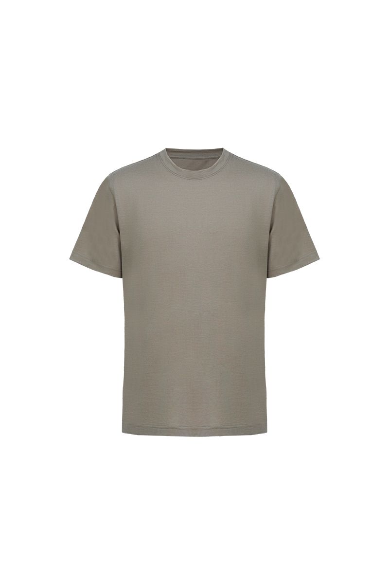 THEODORE The Filicudi Taupe Wool Crew-Neck T-Shirt, view 2 of 6