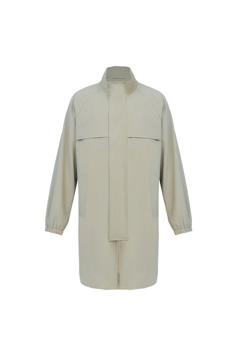 THEODORE Khaki Wool Overcoat, view 1 of 6