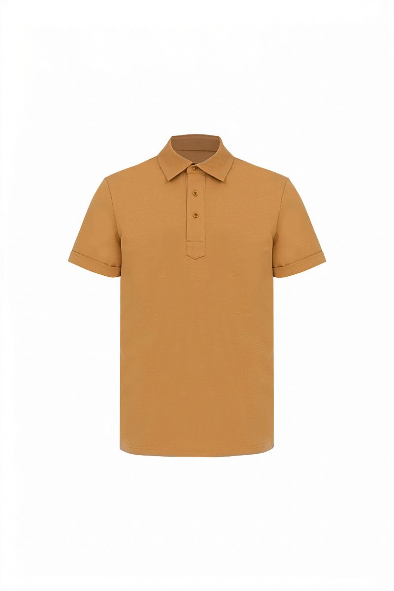 THEODORE The Tavira Caramel Cotton-Blend Polo, view 2 of 2