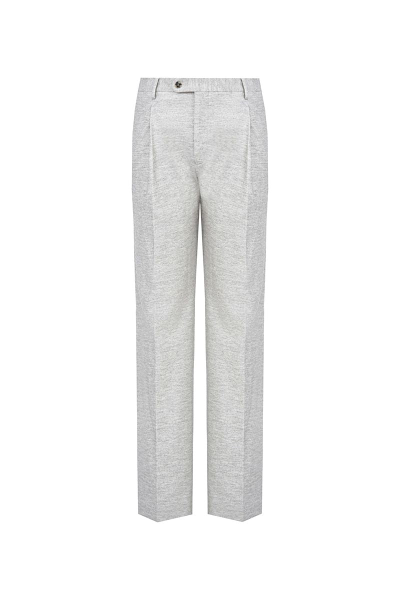 THEODORE Light Grey Single-Pleat Trousers, view 2 of 8