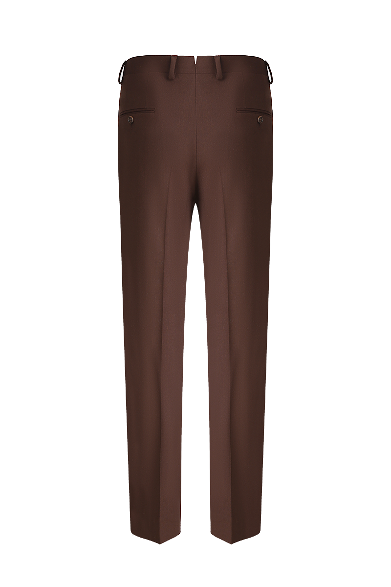 THEODORE Brown Wool Trousers, view 2 of 5