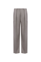 THEODORE Grey Wide-Leg Herringbone Wool Trousers, view 2 of 8