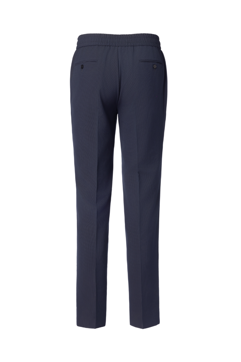 THEODORE Navy Striped Polyester Trousers, view 2 of 2