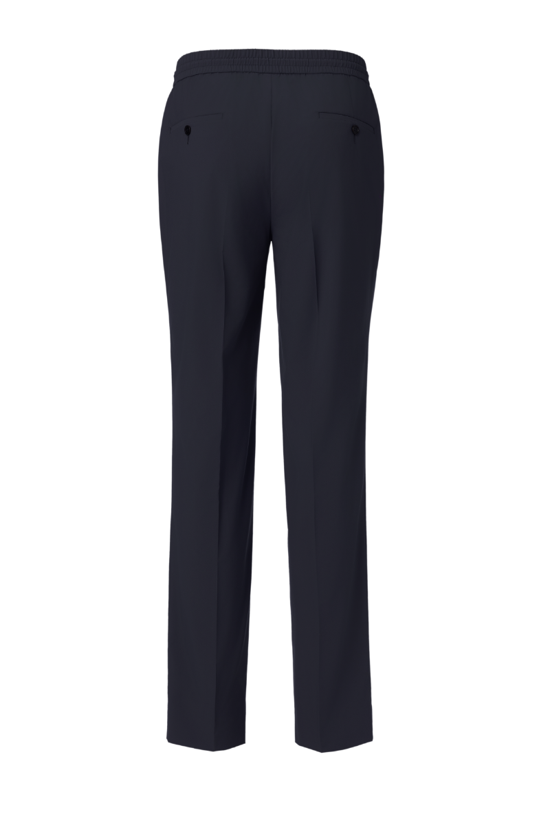 THEODORE Navy Polyester Trousers, view 2 of 2