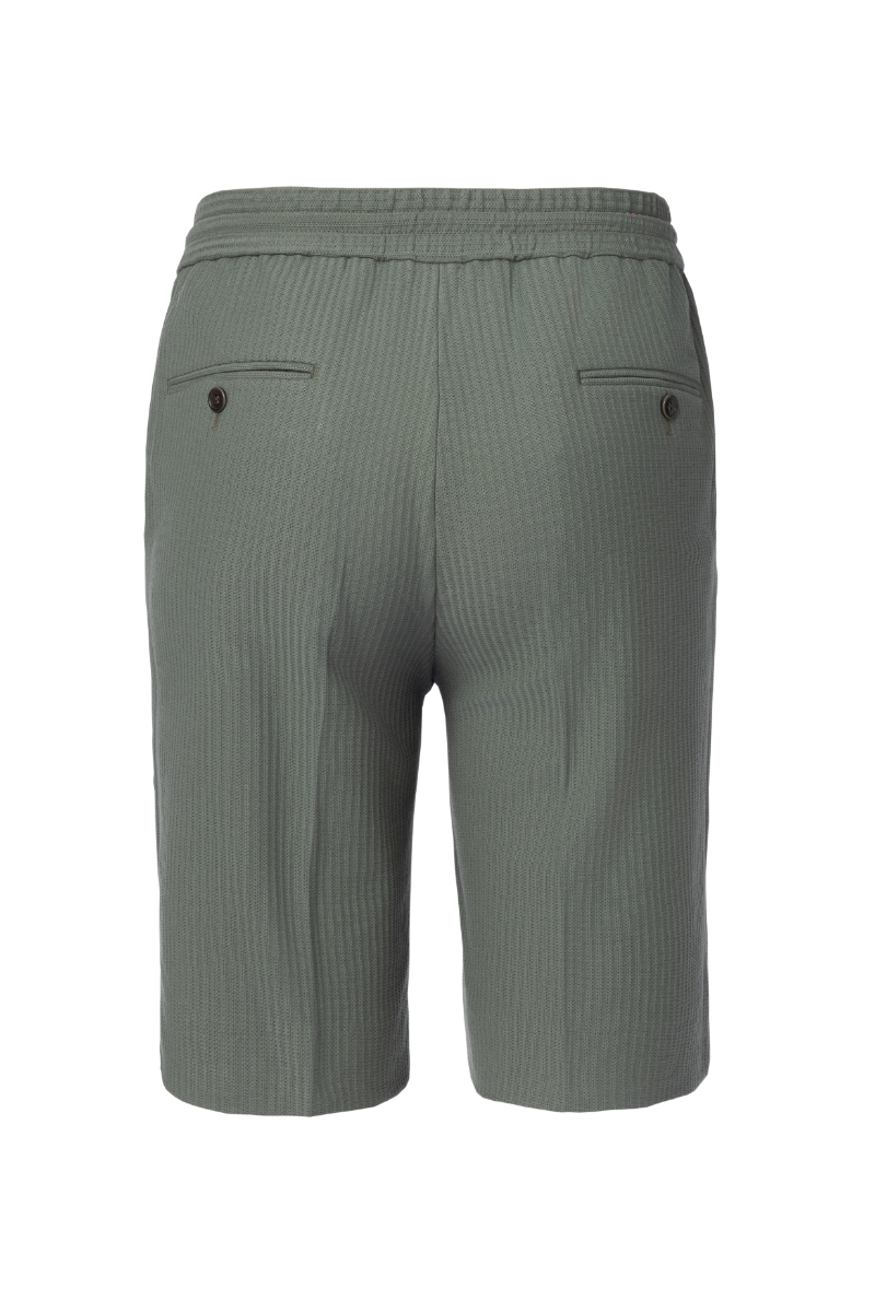 THEODORE Green Jacquard Cotton Shorts, view 3 of 3