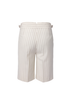 THEODORE Ivory Striped Wool Shorts, view 2 of 2