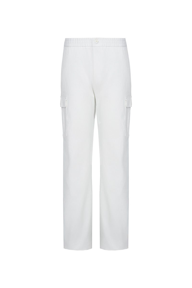 THEODORE Ivory Cargo Cotton Trousers, view 2 of 9