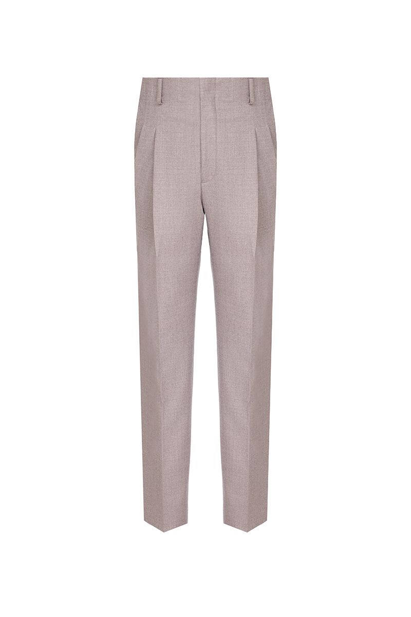 THEODORE The Fiesole Grey Wool Double-Pleat Flannel Trousers, view 2 of 9