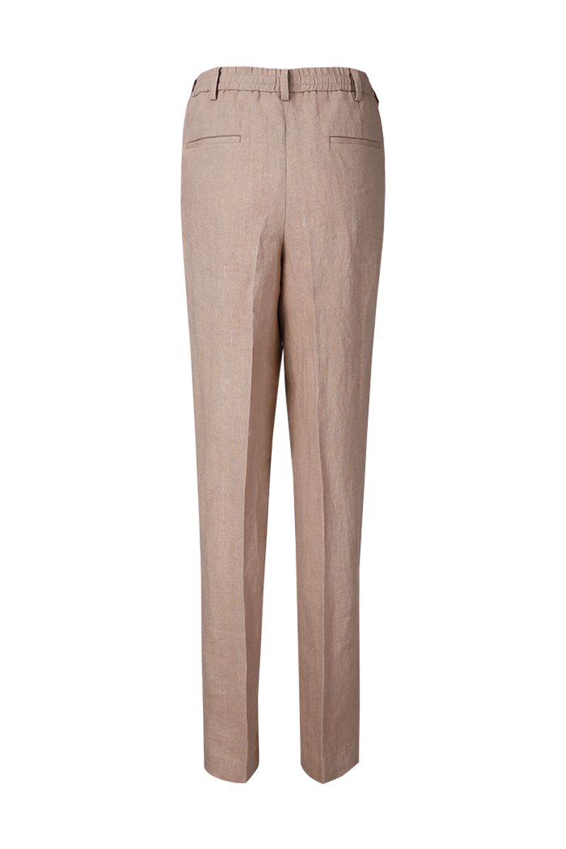 THEODORE Coffee Linen Trousers, view 2 of 5