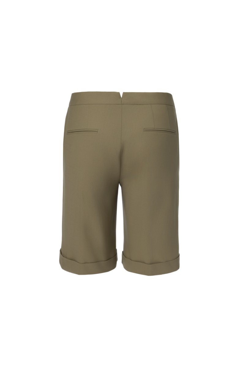 THEODORE Green Wool Shorts, view 2 of 2