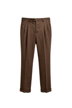 THEODORE The Posillipo Brown Wool Single-Pleat Trousers, view 2 of 8