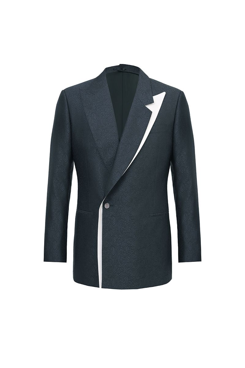 THEODORE Green Jacquard Polyester Jacket, view 1 of 2