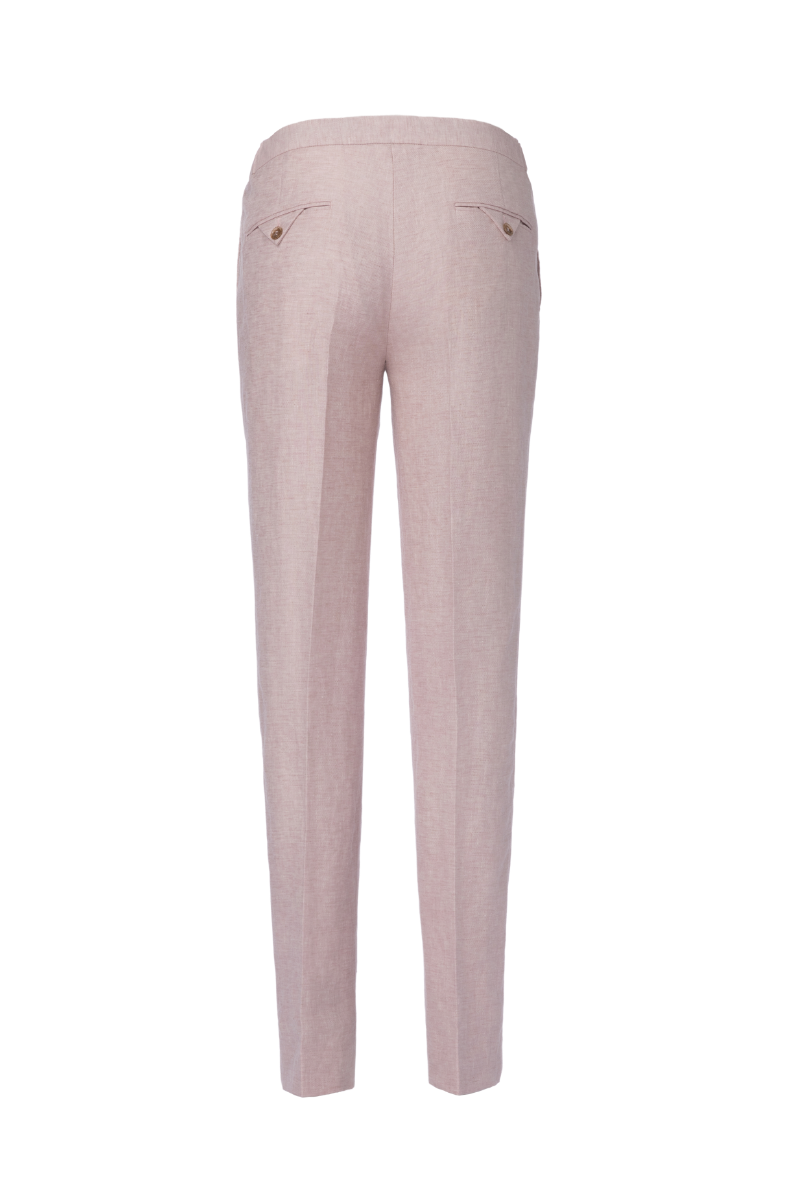 THEODORE Grey Linen Trousers, view 2 of 3
