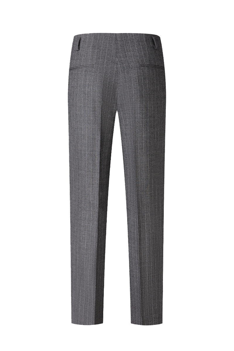 THEODORE Grey Striped Wool Trousers, view 2 of 5