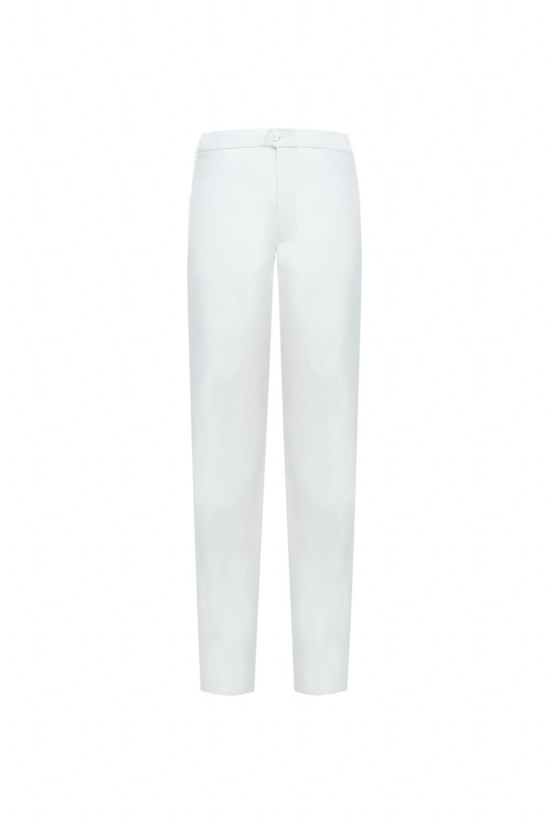 THEODORE Ivory Cotton Trousers, view 1 of 2