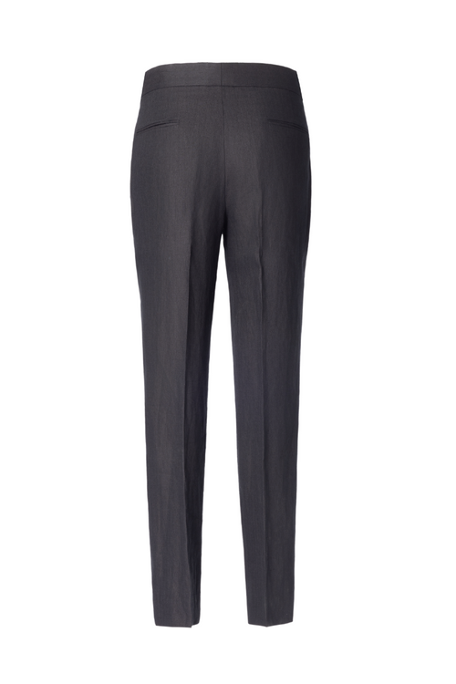 THEODORE Black Striped Linen Trousers, view 2 of 2