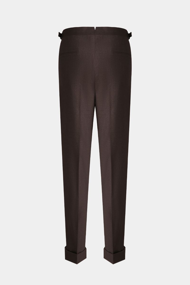 THEODORE Coffee Wool Trousers, view 2 of 5