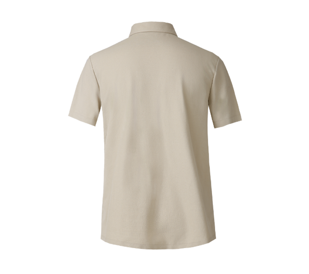 THEODORE The Pantelleria Khaki Piqué Cotton-Blend Polo, view 2 of 4