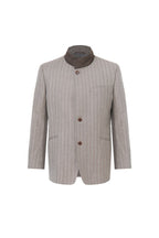 THEODORE Coffee Striped Wool Jacket, view 1 of 4