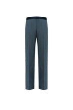 THEODORE Charcoal Striped Flat-Front Wool Trousers, view 2 of 7