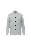 THEODORE Khaki Striped Wool Overshirt, view 1 of 2
